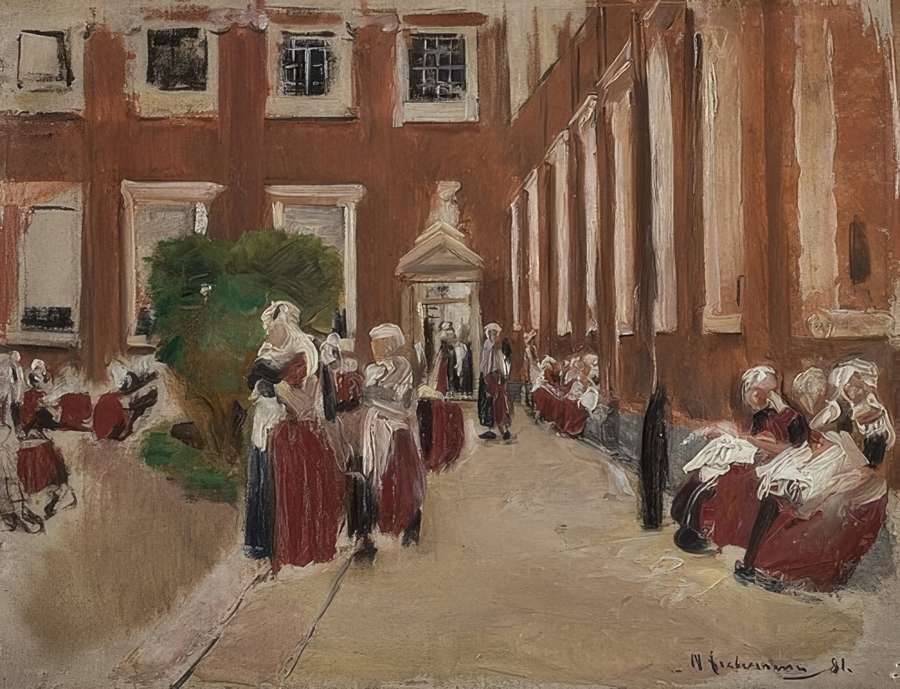 Amsterdam yetimhanesinin avlusu. 1876 by Max Liebermann