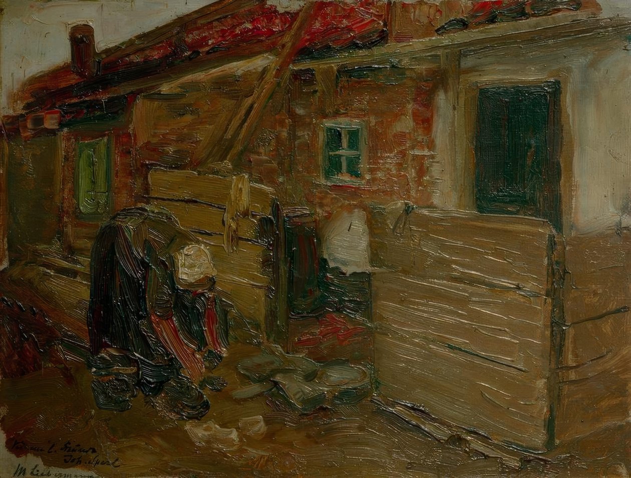 karısı ile Hollandalı çiftlik evi by Max Liebermann