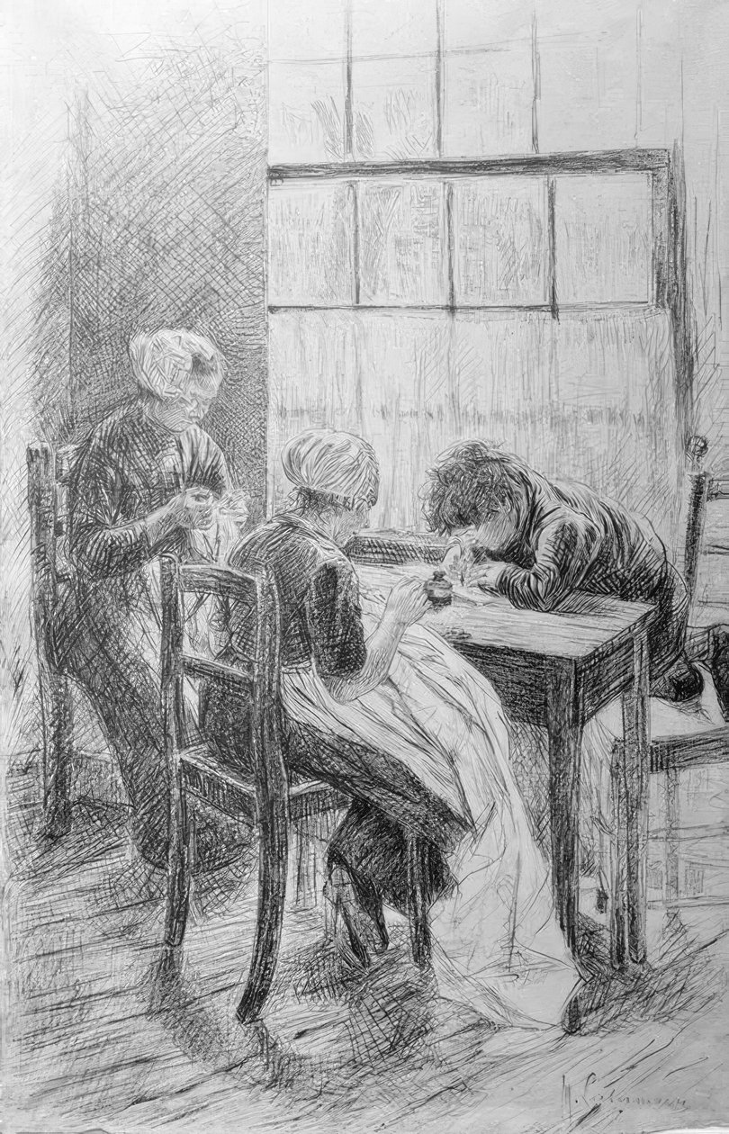 Hollandalı iç by Max Liebermann