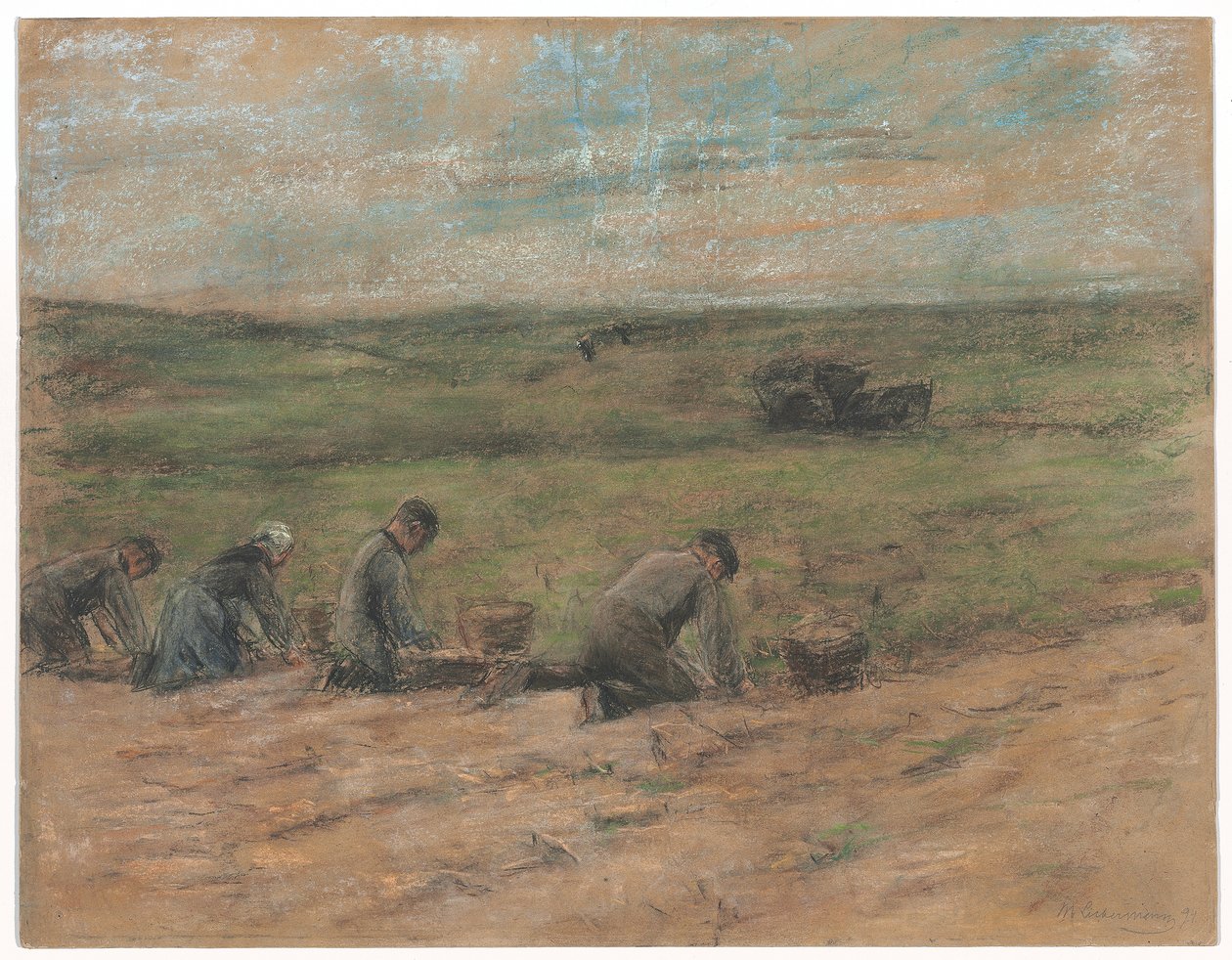 Zandvoort yakınlarındaki patates kazıcısı, 1894 by Max Liebermann