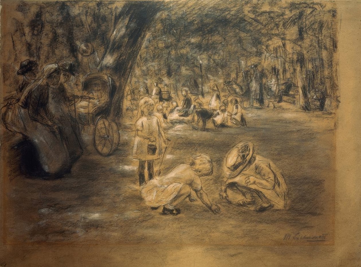 Hayvanat bahçesinde çocuk oyun alanı by Max Liebermann