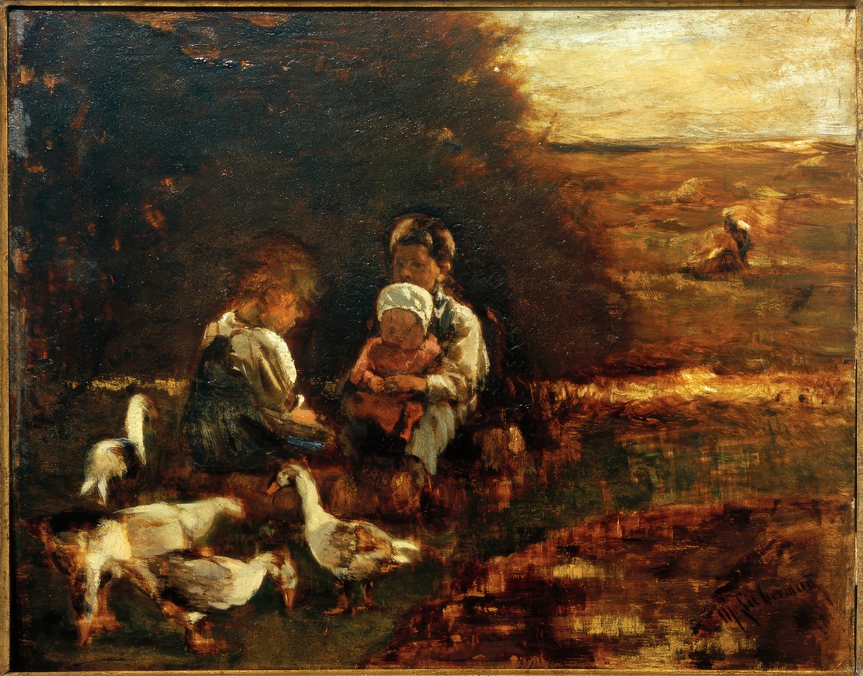 Küçük kaz çobanları by Max Liebermann