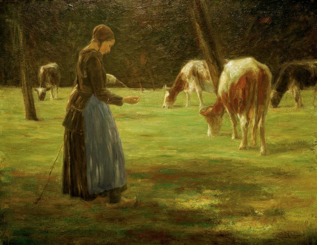Kuhhirtin by Max Liebermann