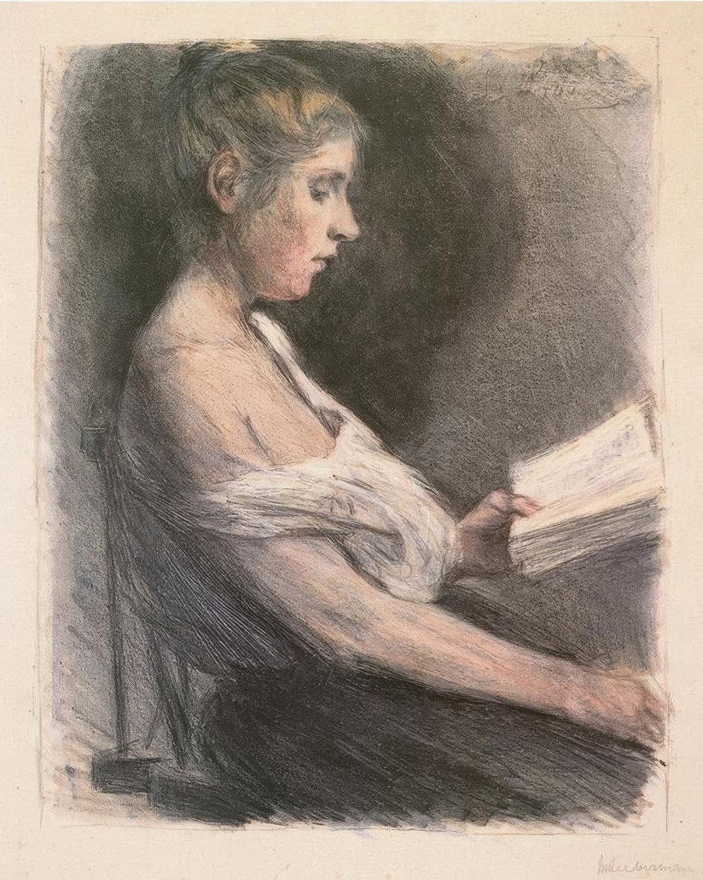 okuma kız by Max Liebermann