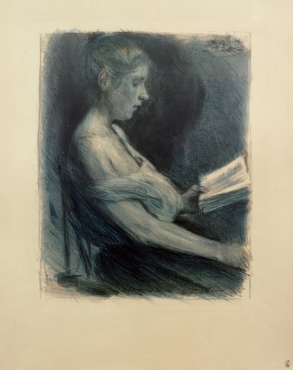 M.Liebermann, okuyan kız by Max Liebermann