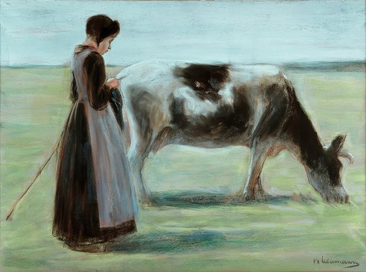 inek ile kız by Max Liebermann