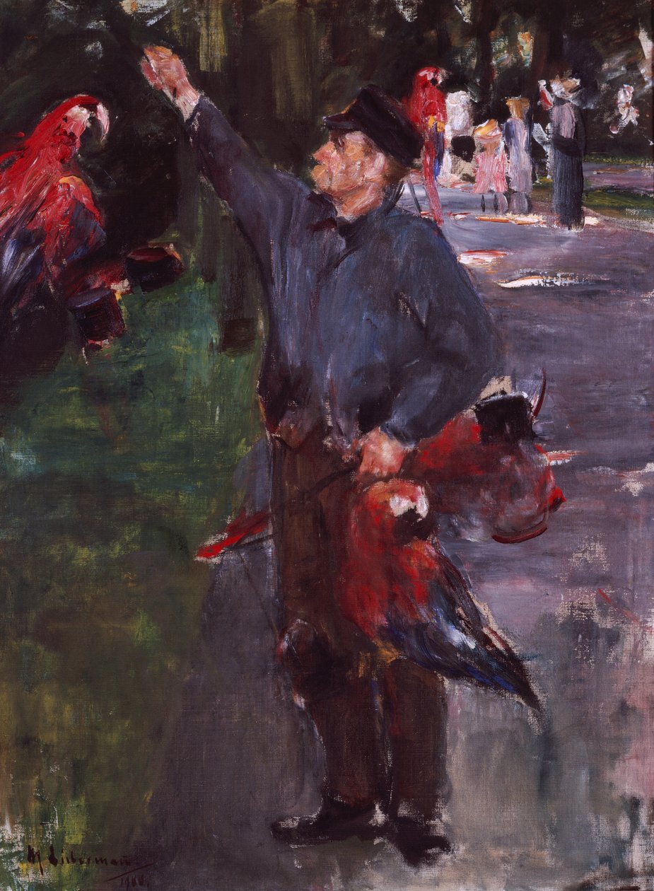 Papağanlı Adam (tuval üzerine yağlı boya) by Max Liebermann