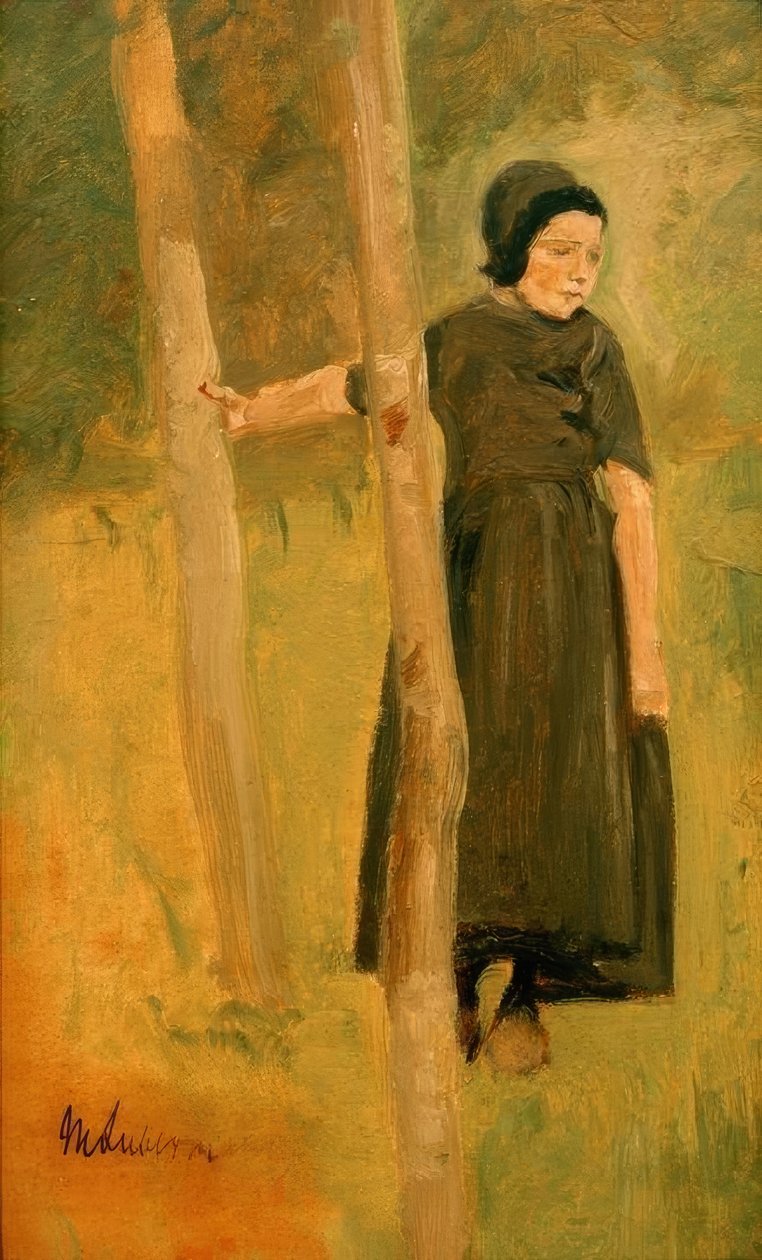 Max Liebermann, ağaçların altındaki çocuk by Max Liebermann