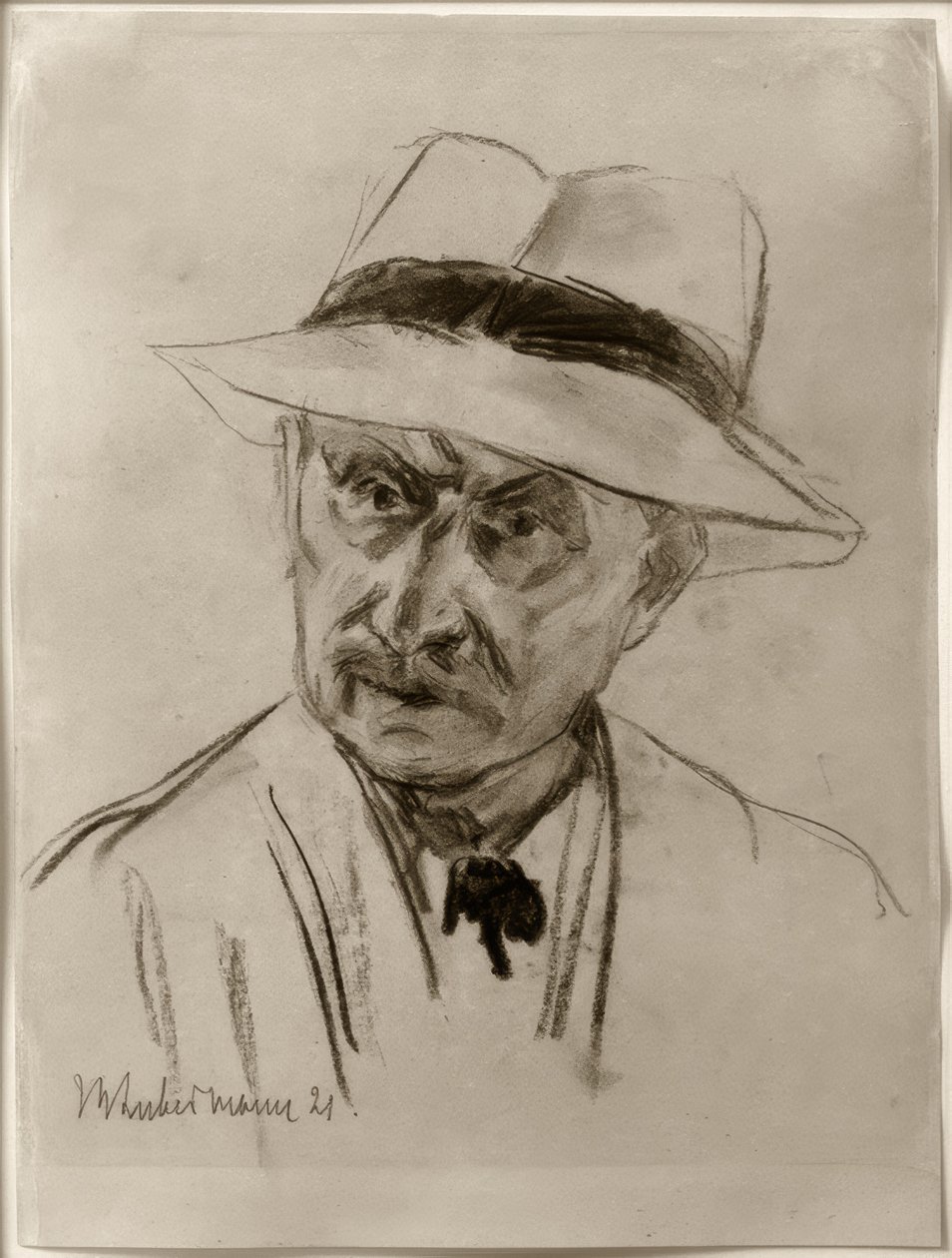 Max Liebermann / Panama Şapkalı Otoportre by Max Liebermann