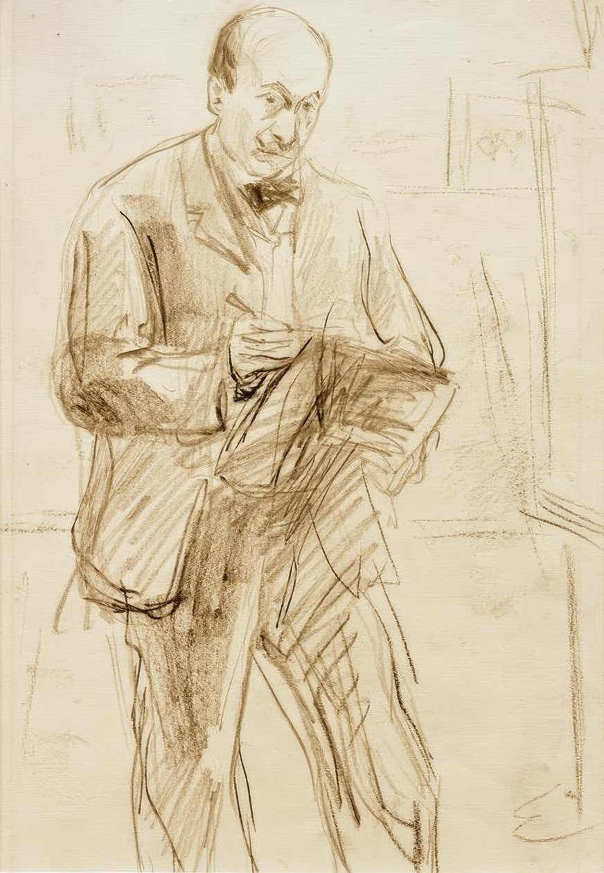 Max Liebermann / otoportre, çizim by Max Liebermann