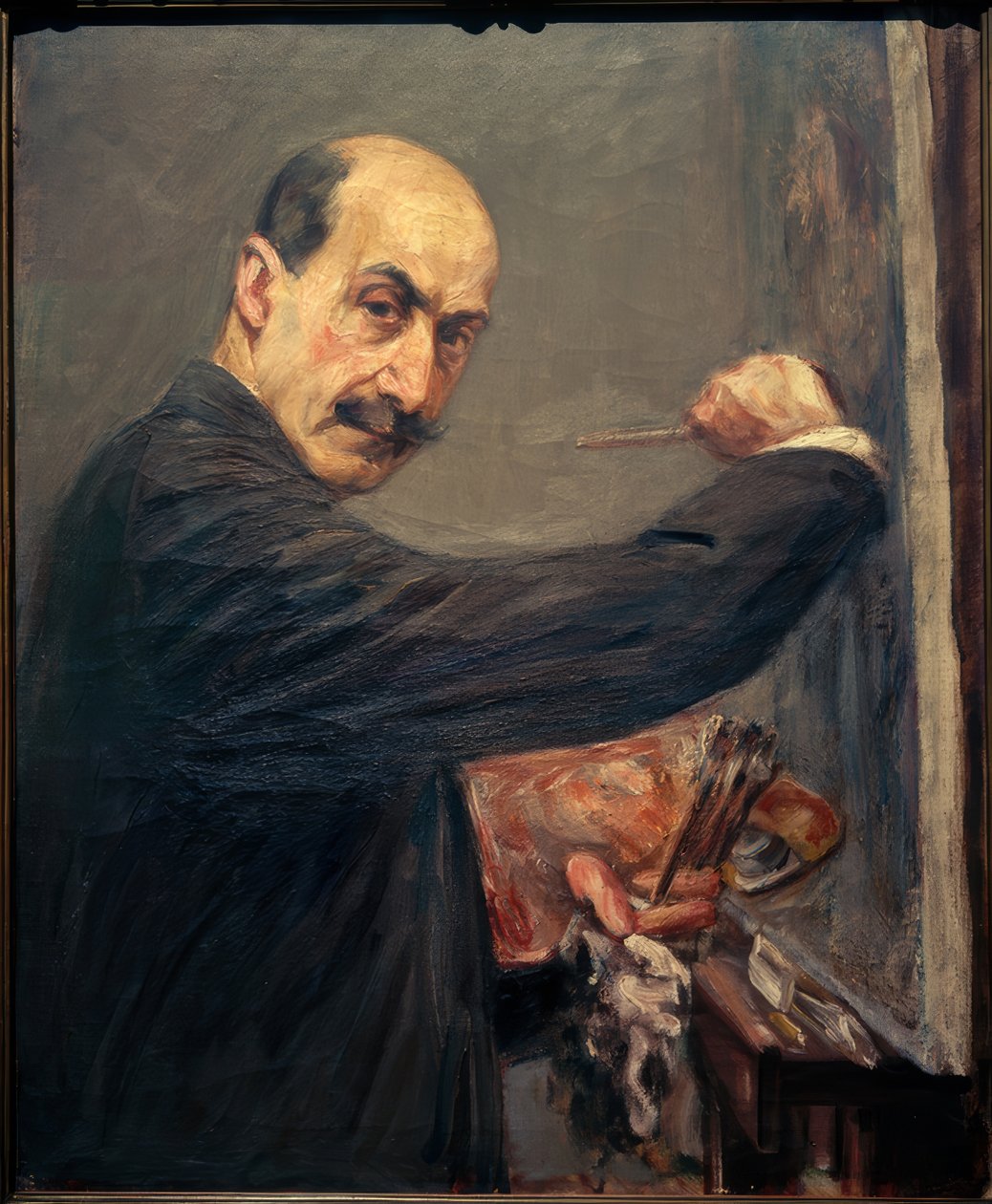 Sağdaki şövalede otoportre by Max Liebermann
