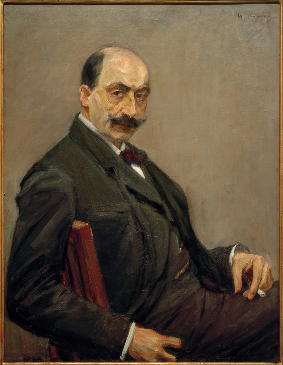 Solda sigara ile sağda otoportre by Max Liebermann
