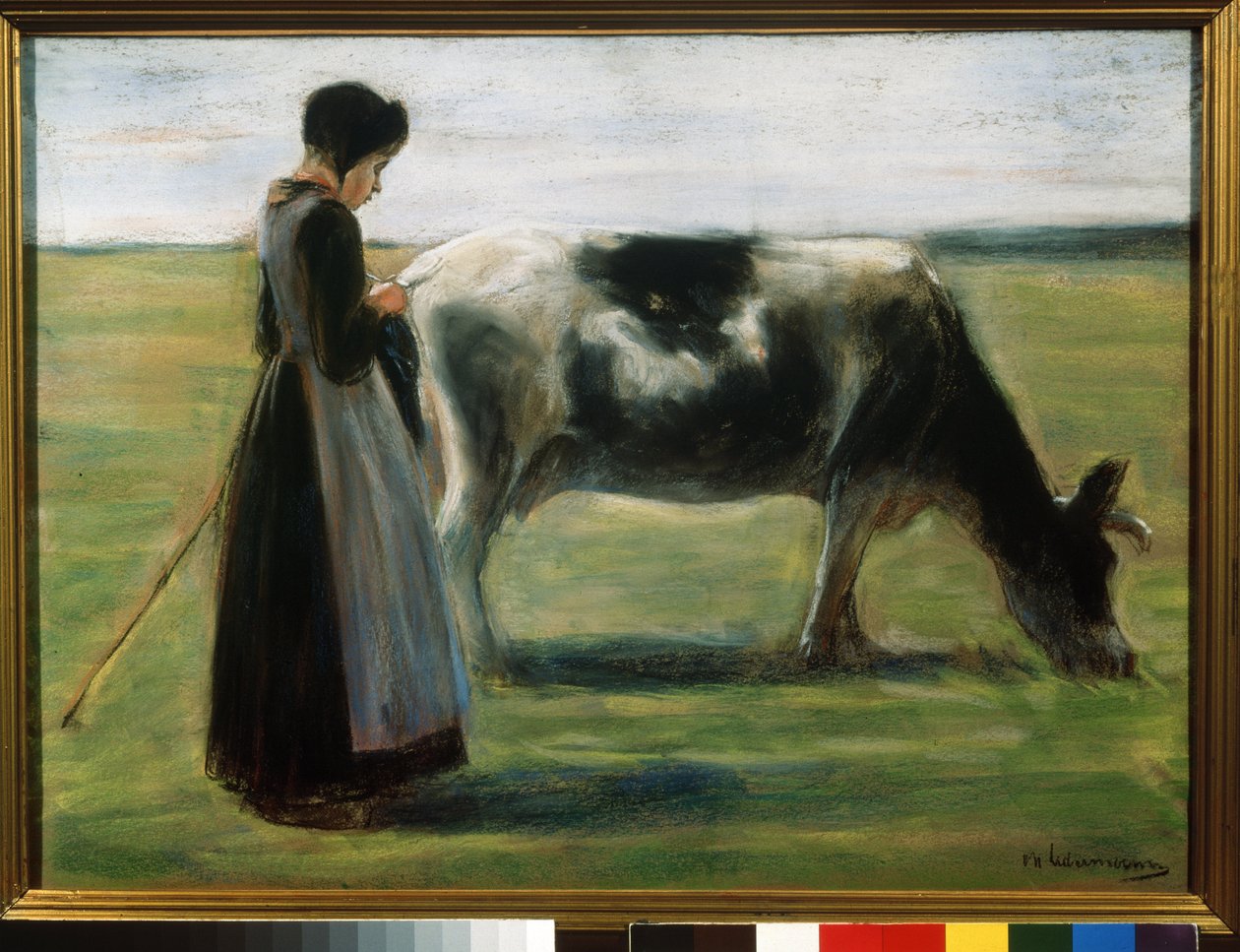 ""İnekli genç bir kız" (İnekli Kız) Max Liebermann