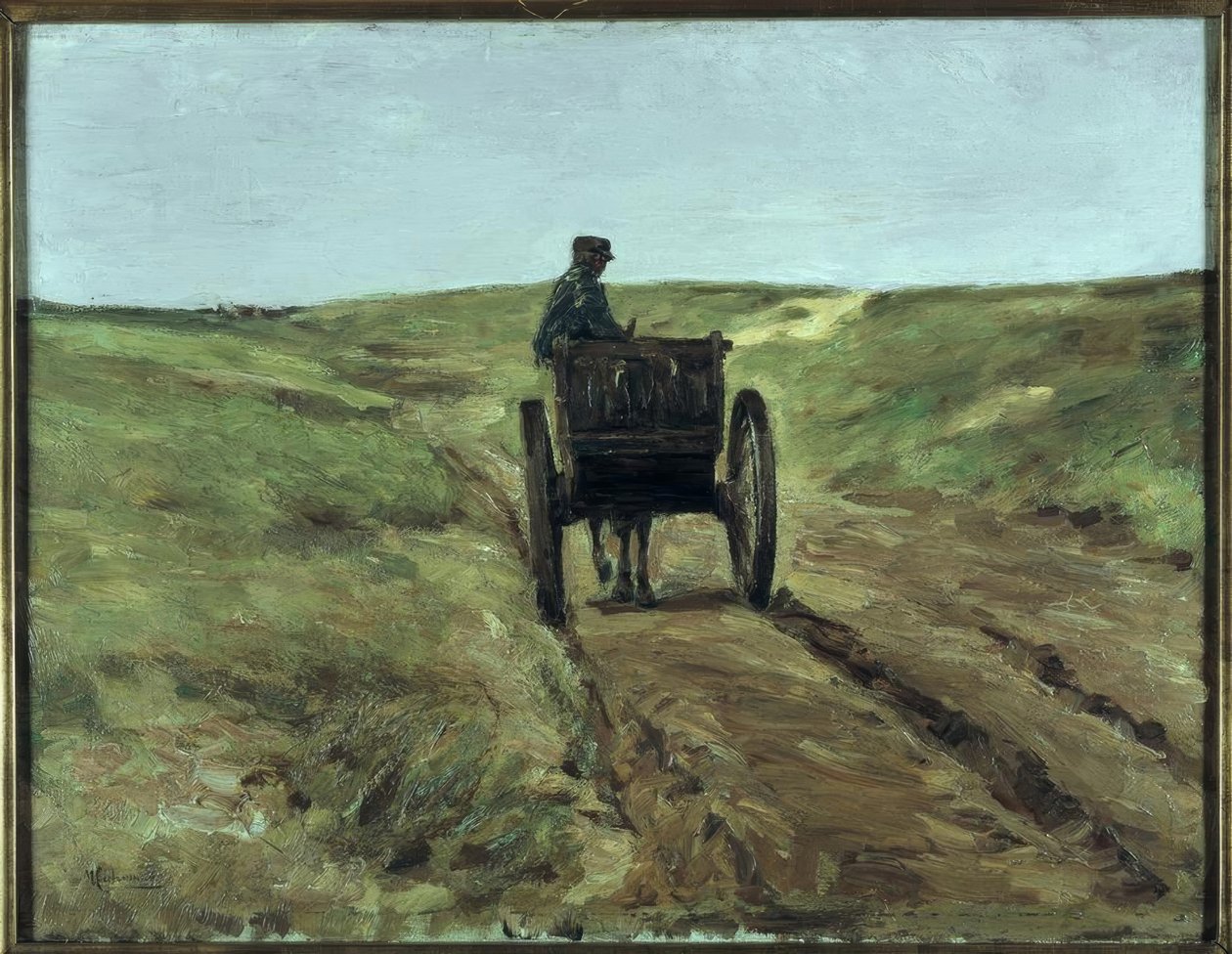 Katwijk yakınındaki kum tepelerinde araba by Max Liebermann
