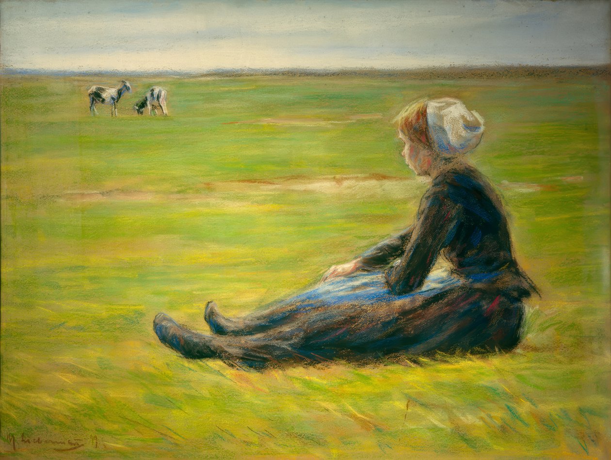 Kum tepelerinde keçi çobanı by Max Liebermann