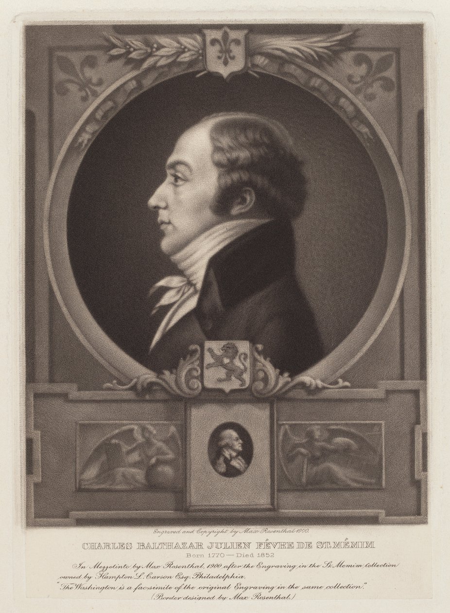 Charles Balthazar Julien Févret de Saint-Mémin by Max Rosenthal, after Charles B. J. Févret de Saint Mémin