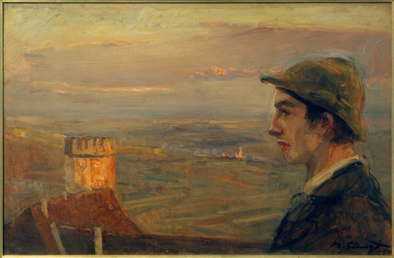 Neukastel manzaralı Buwi Griesinger by Max Slevogt