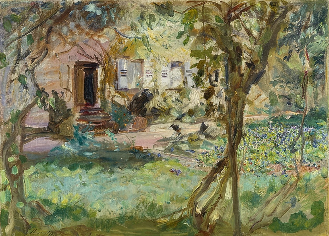 Hercai menekşe yataklı bahçe. 1914 by Max Slevogt