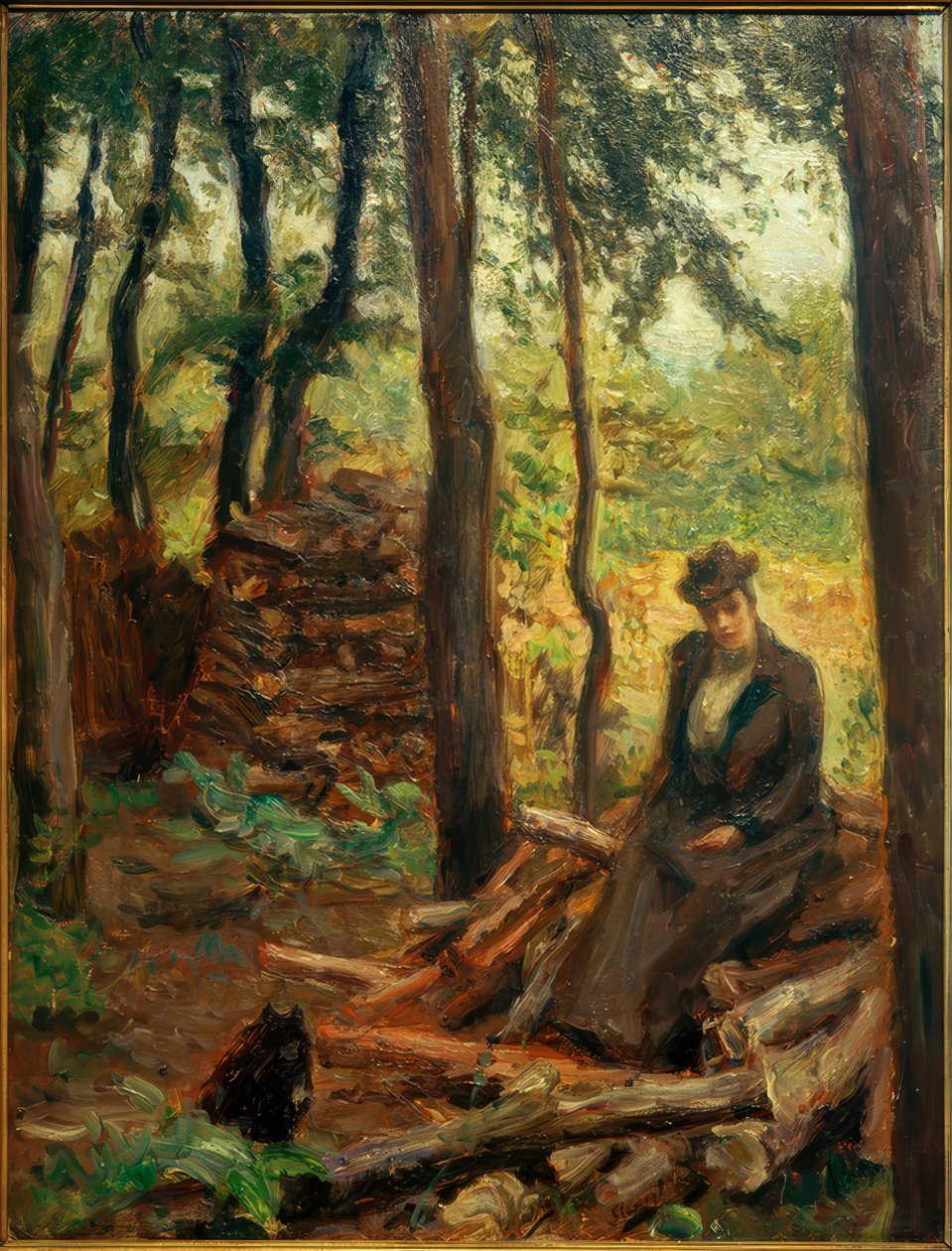 odun yığını üzerinde Nini by Max Slevogt