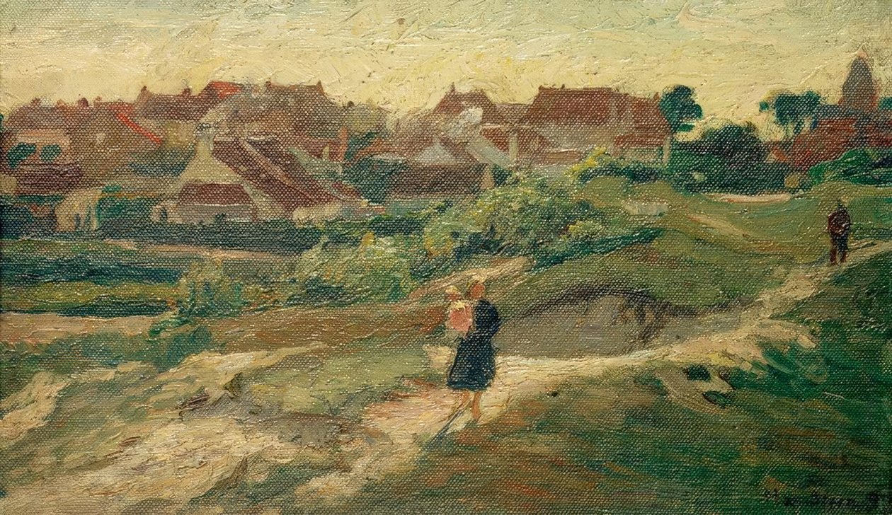 Hollanda köy manzarası by Max Stern