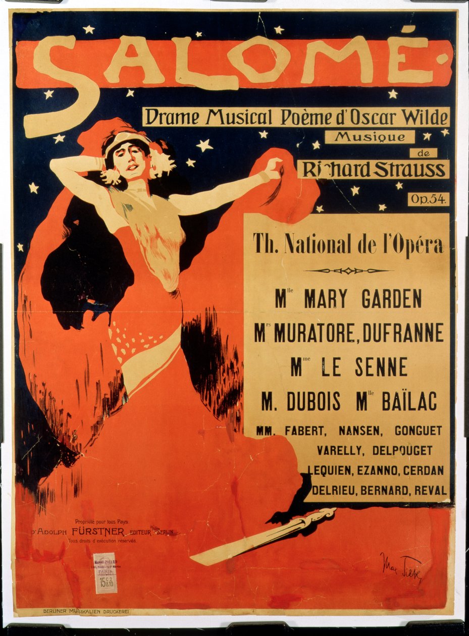 Richard Strauss'un operası 'Salome' reklam afişi (1864-1949) (litho) by Max Tilke