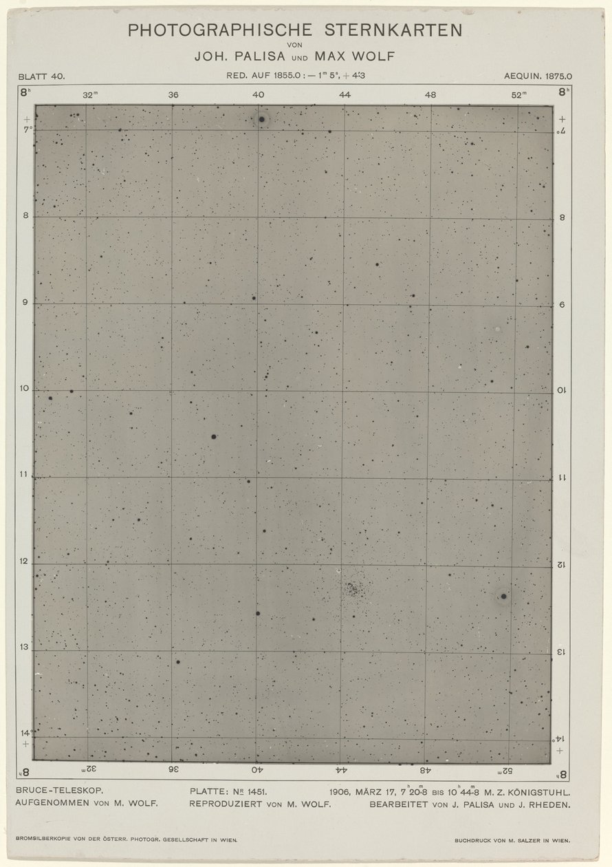 Fotoğrafik Yıldız Haritaları (17 Mart 1906) by Max Wolf and Joh. Palisa