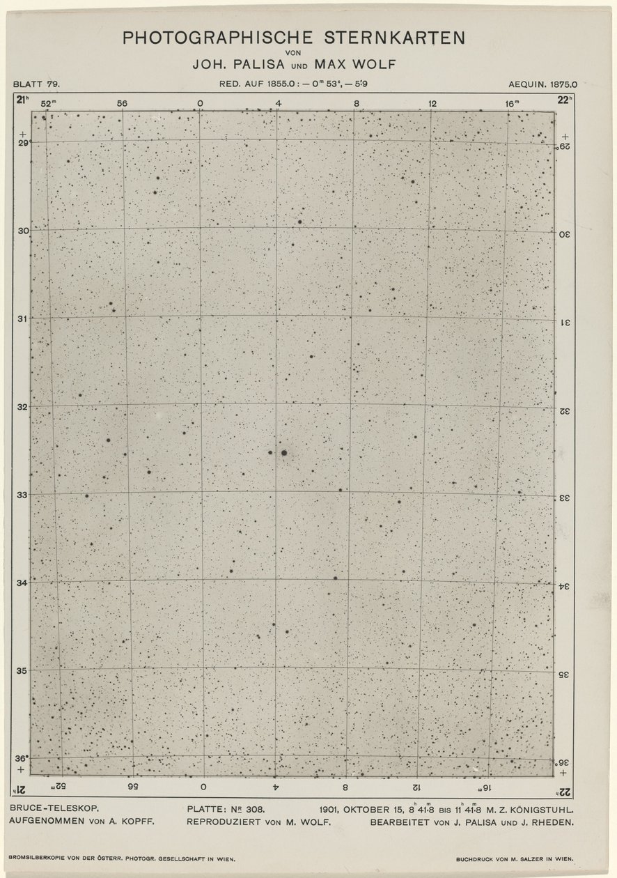 Fotoğrafik Yıldız Haritaları (15 Ekim 1901) by Max Wolf and Joh. Palisa