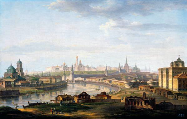 Moskova manzarası, 1819 by Maxim Nikiforovitsch Worobjeff