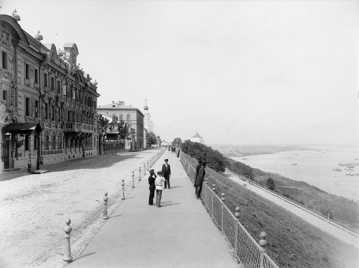 Strelka, Volga ve Oka nehirlerinin birleştiği yer, Nizhny Novgorod, Rusya, 1896 by Maxim Dmitriev