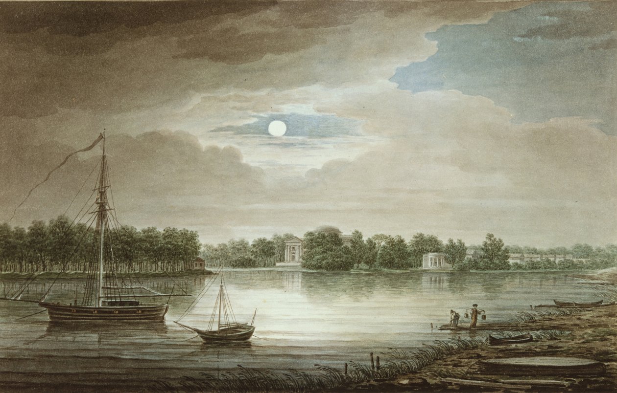 Yelagin Köprüsü yakınında Nevka Nehri, 1829 by Maxim Nikiphorovich Vorobyev