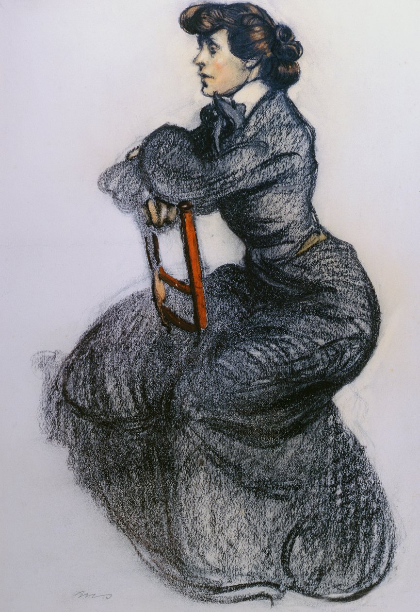 Colette, c.1906-7 (kömür ve pastel) by Maxime Pierre Jules Dethomas