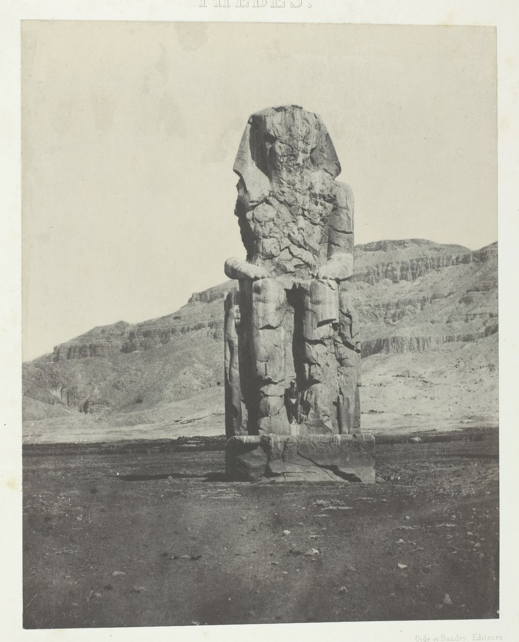 Gournah, Colossus Monolith of Amenopht III, Thebes, 184951, 1852 basılmış. by Maxime Du Camp