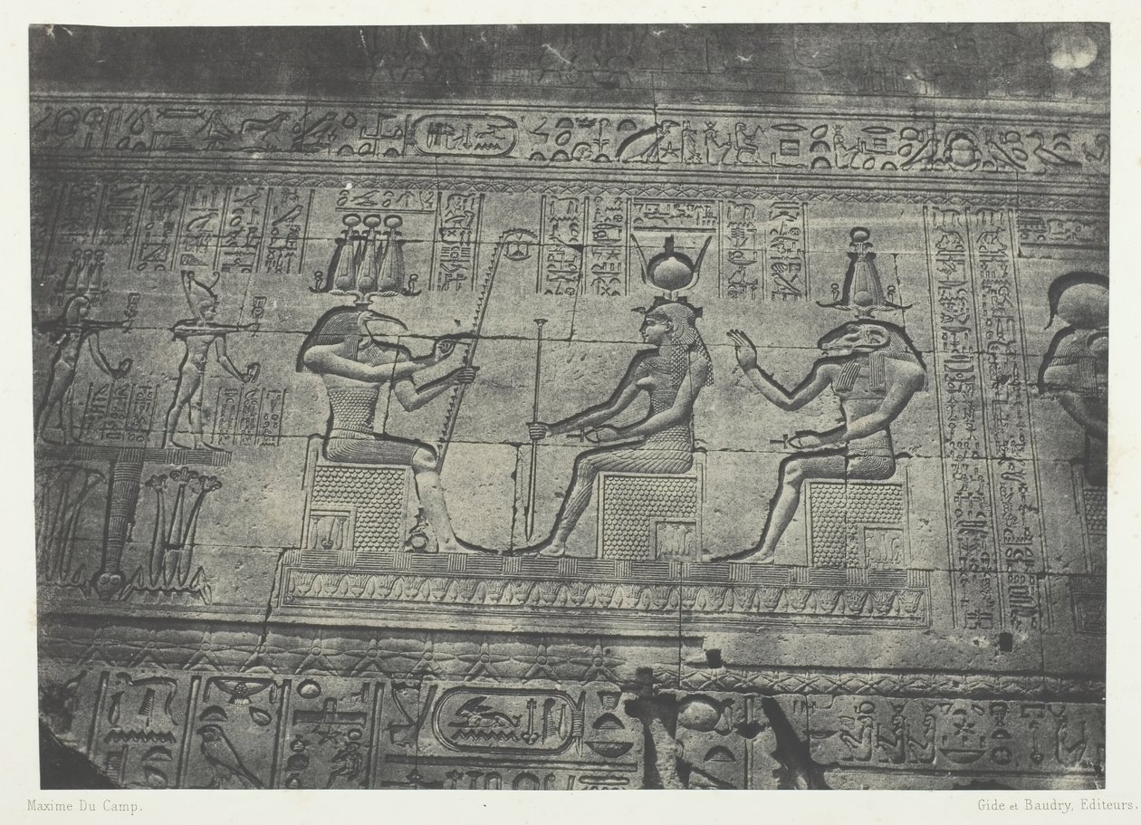 Büyük Dendera Teutyres Tapınağı, Arka Cephe Heykelleri, Yukarı Mısır, 184951. by Maxime Du Camp