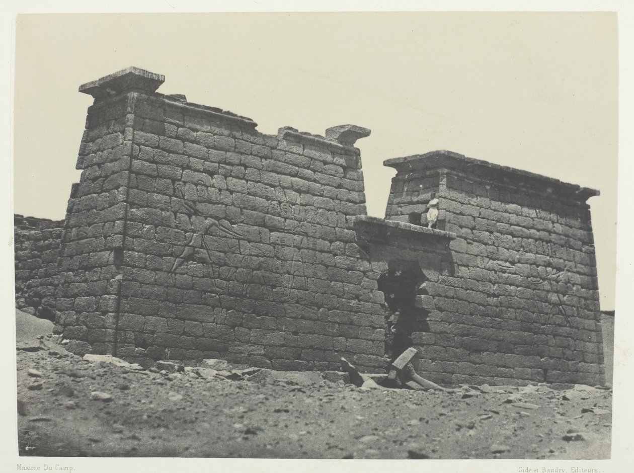 Hémi-Spéos De Séboua, Pylons, Nubia, 184951, 1852 basılmış. by Maxime Du Camp