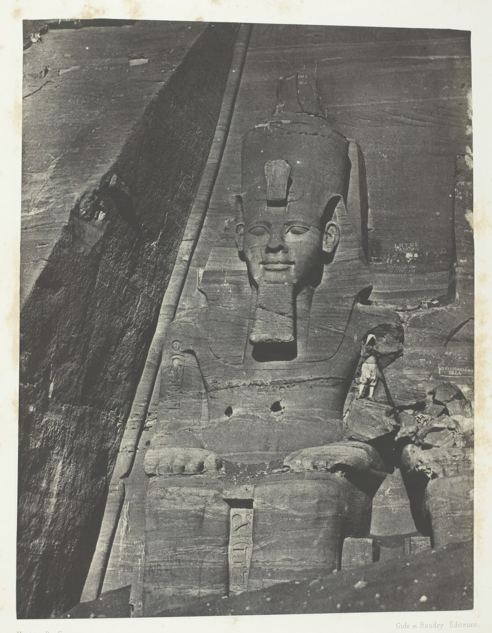Ibsamboul, Colosse Oriental Du Grand Spéos De Phrè, Nubia, 184951, 1852 basılmış. by Maxime Du Camp