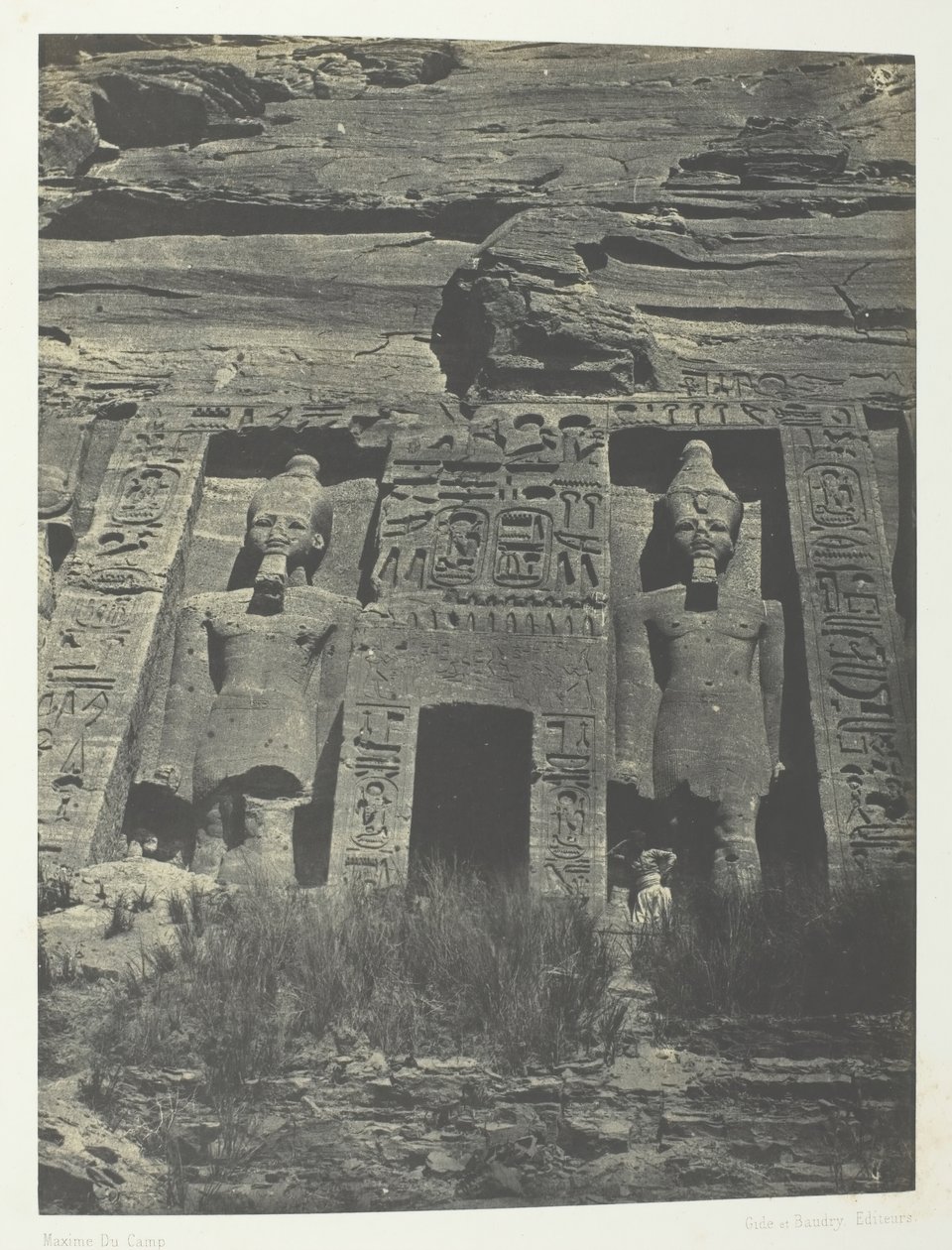 Ibsambouul, Hathor Speos Girişi, Nubia, 184951, 1852 basılmış. by Maxime Du Camp