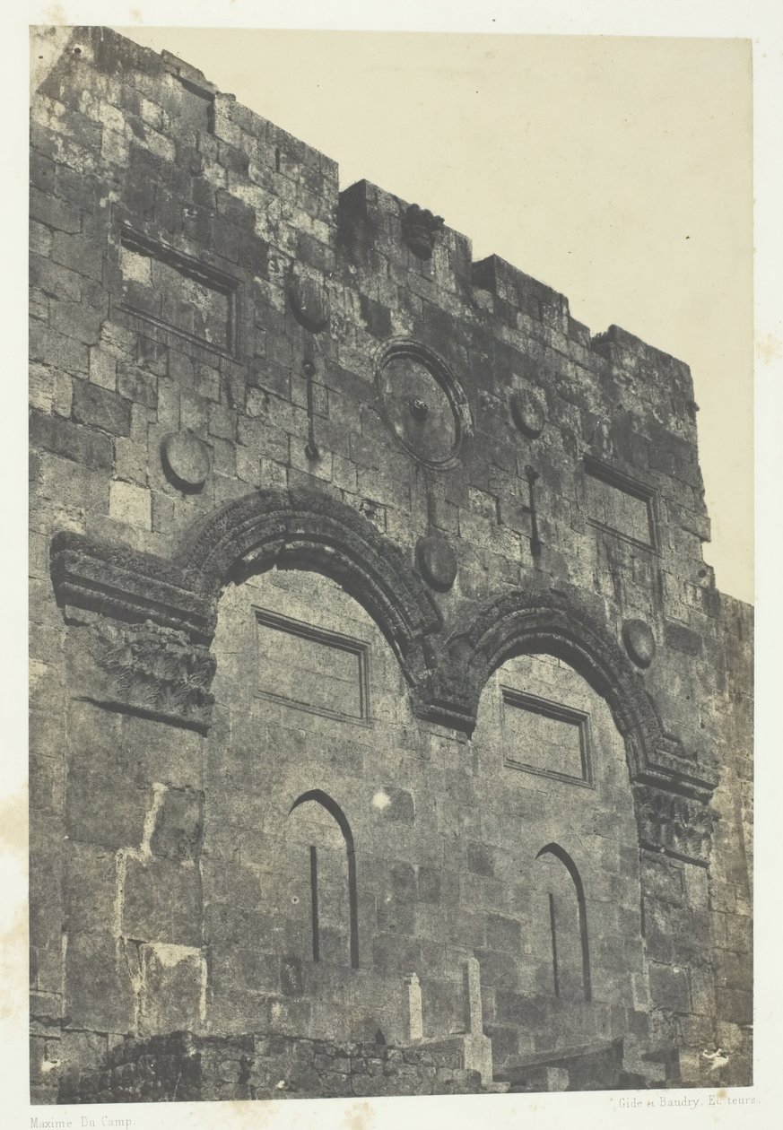 Kudüs, Golden Gate Bab-El-Daharieh, Filistin, 184951, 1852 basılmış. by Maxime Du Camp
