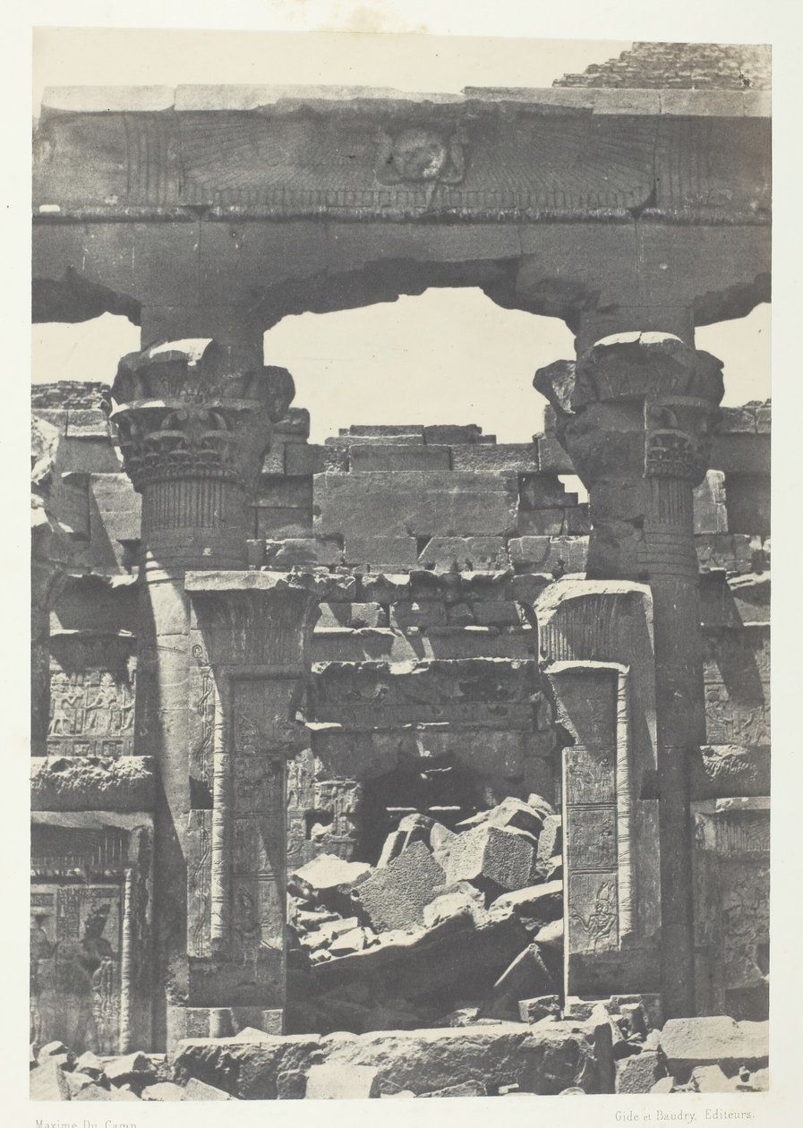 Kalabscheh, Porte du Pronaos, Nubie, 184951, 1852 basılmış. by Maxime Du Camp