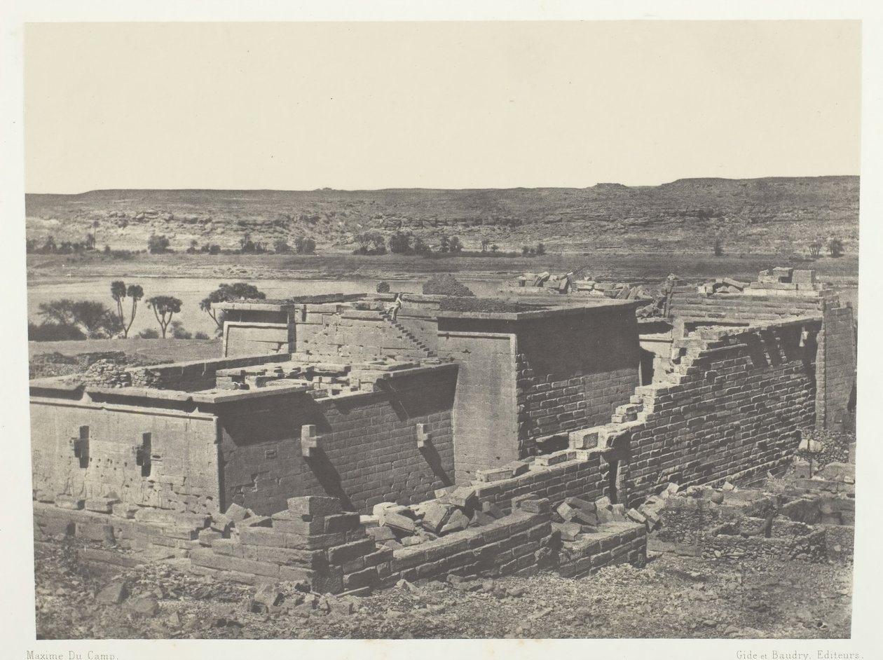 Kalabscheh, Kalabscheh Talmis Tapınağının Genel Görünümü, Nubia, 184951, 1852 basılmış. by Maxime Du Camp