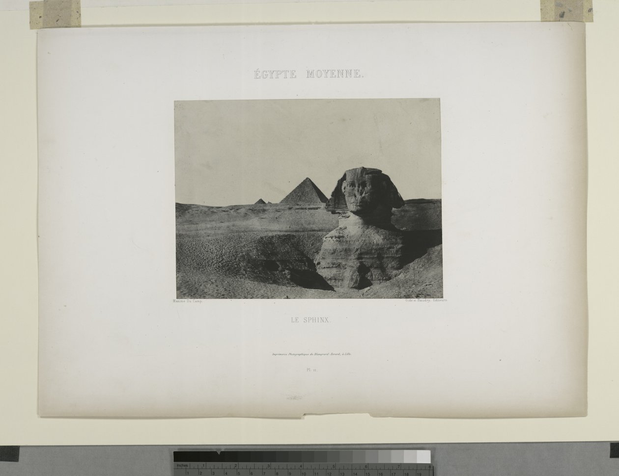 Le Sphinx, Mısır (s/b fotoğraf) by Maxime Du Camp