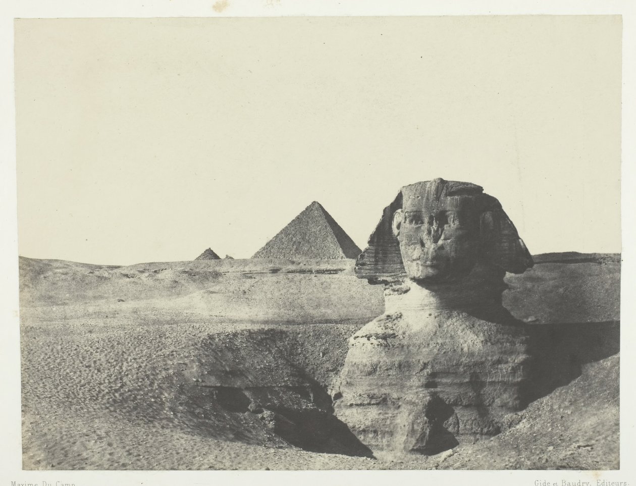 Önden Görülen Sphynx, Orta Mısır, 184951, 1852 basılmış. by Maxime Du Camp