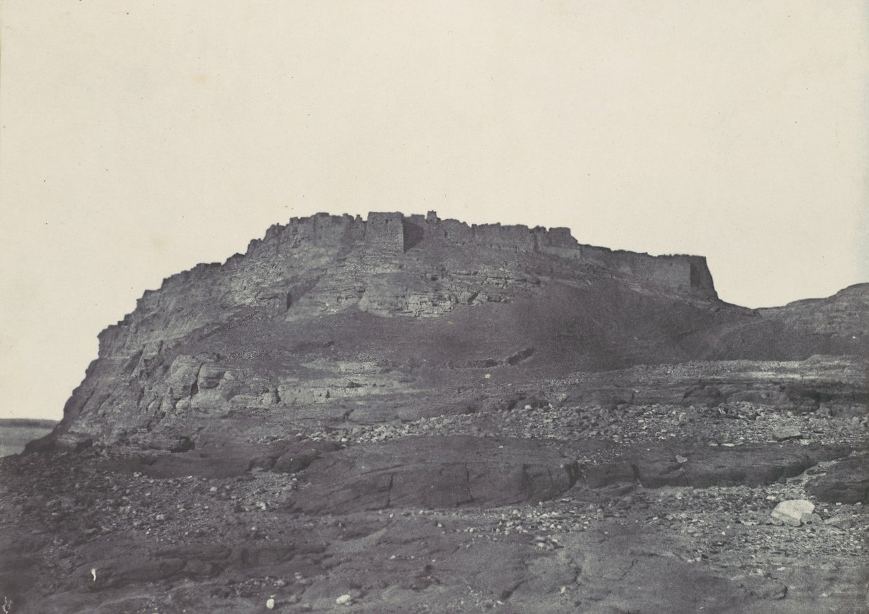 Nubiya. Ibrym Kalesi Antik Premmis. Güneyden alınan görünüm., 1850. by Maxime Du Camp