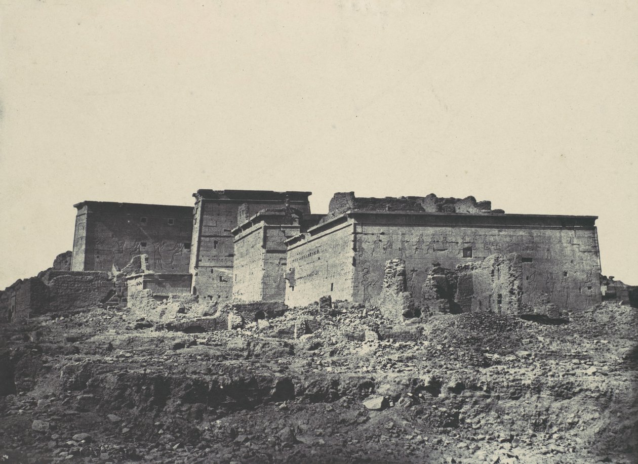 Nubiya. Büyük İsis Tapınağı, Bir Philoe. Kuzeyden alınan genel görünüm, 1850. by Maxime Du Camp