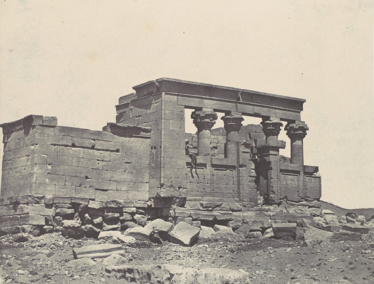 Nubiya. Debod Tapınağı. Antoninler seyahat planının Parembolası, 1850. by Maxime Du Camp
