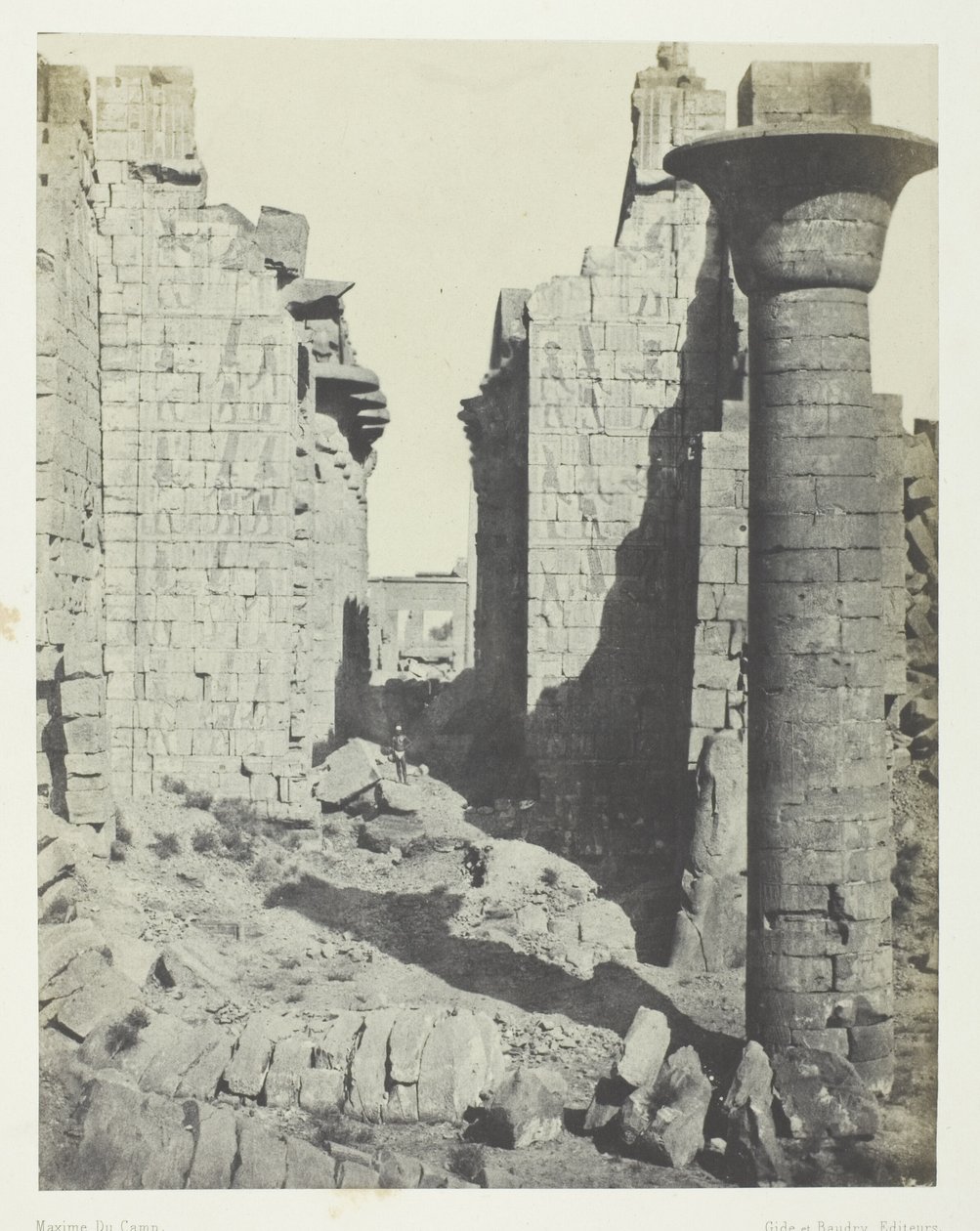 Karnak Sarayı, Bubastitler Avlusu ve Hipostil Salonunun Ana Girişi; Teb by Maxime Du Camp
