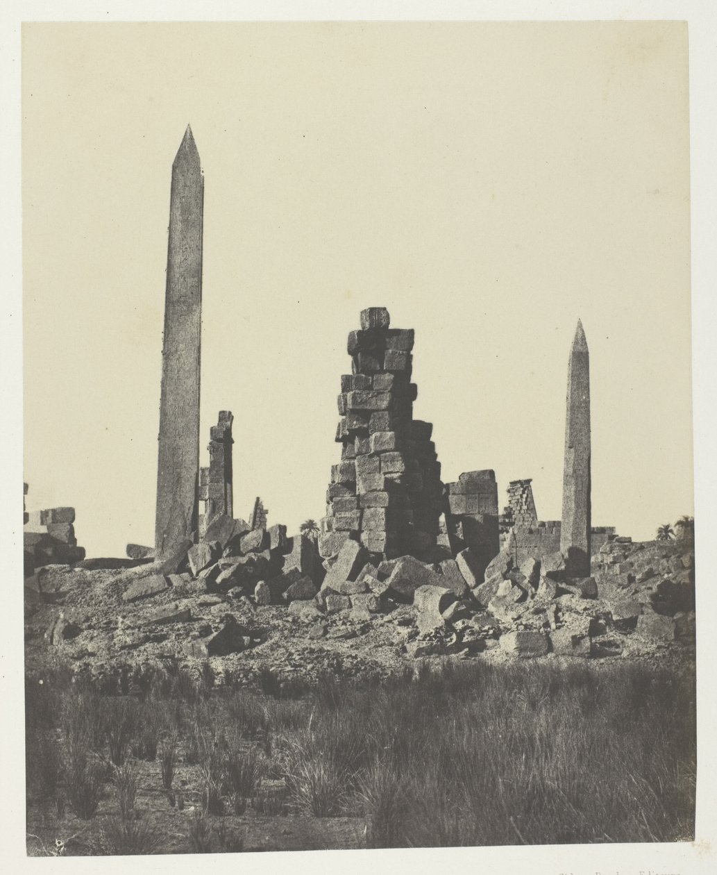 Karnak Sarayı, Dikilitaşlar; Teb by Maxime Du Camp