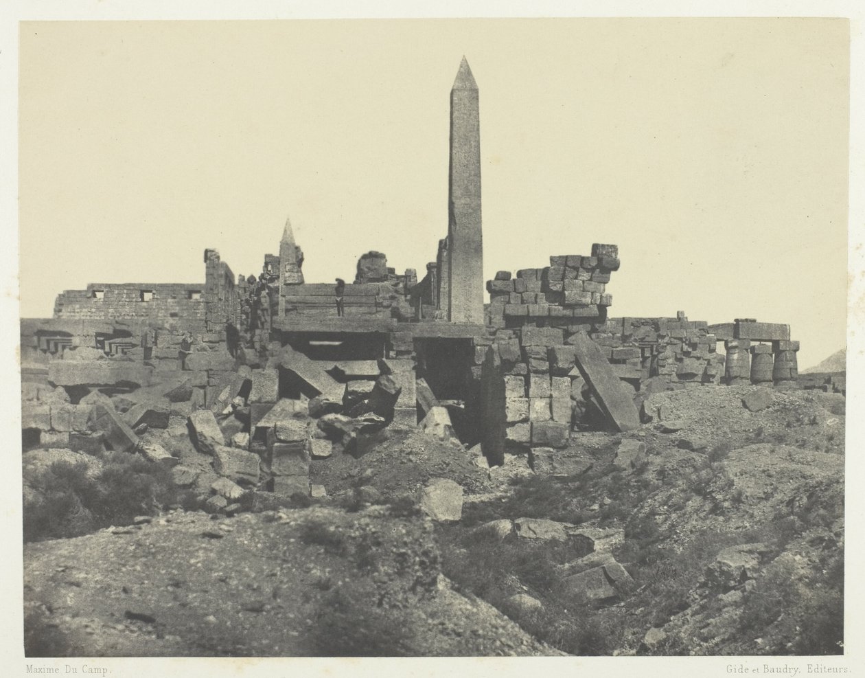Karnak Sarayı, Granit Kutsal Alanı ve Hipostil Salonu; Teb by Maxime Du Camp