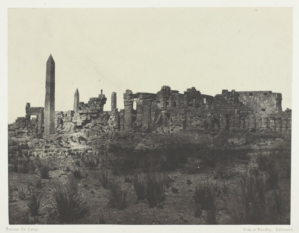 Karnak Sarayı, Harabelerin Kuzeyden Çekilen Genel Görünümü; Teb by Maxime Du Camp