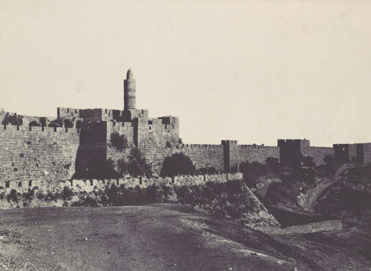 Filistin. Kudüs. Surların batı kısmı, 1850. by Maxime Du Camp