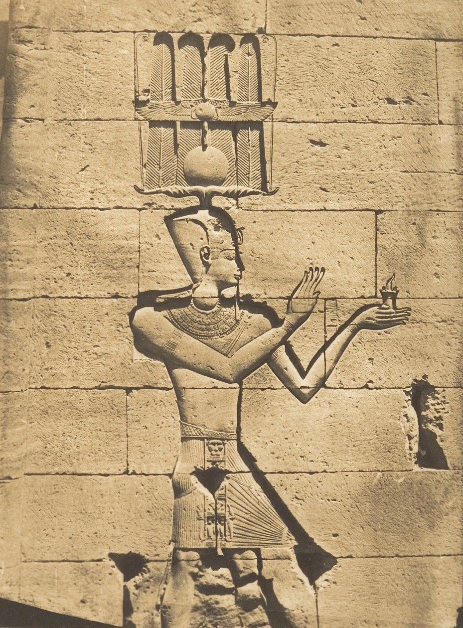 Ptolemee-Caesarion - Kalabcheh Talmis Tapınağı alçak kabartması, 8 Nisan 1850 by Maxime Du Camp